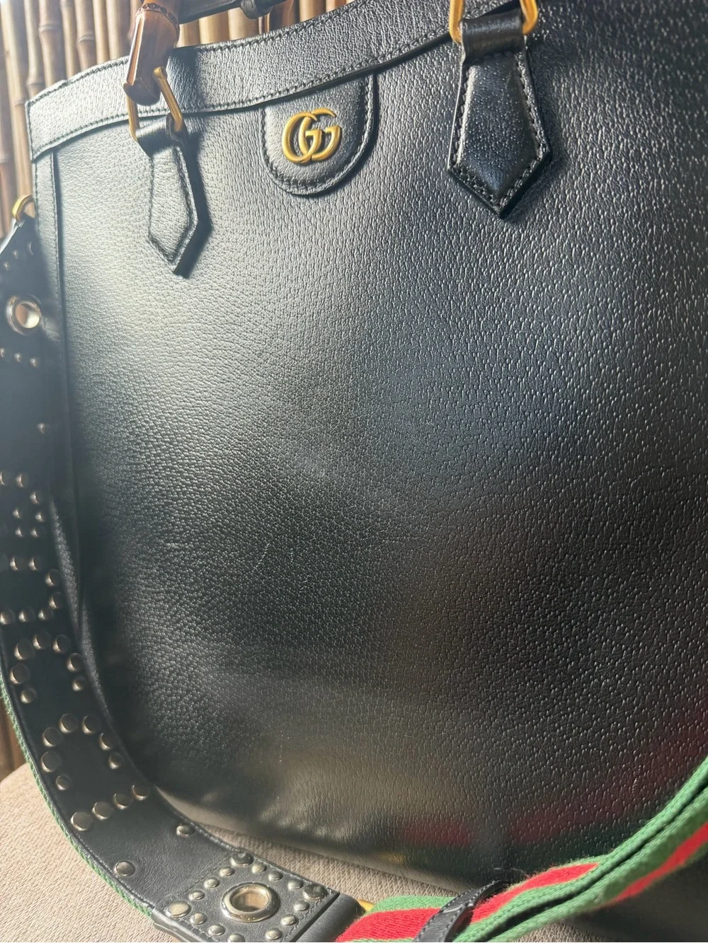 Gucci Diana NM Bamboo Handle Tote Leather Large